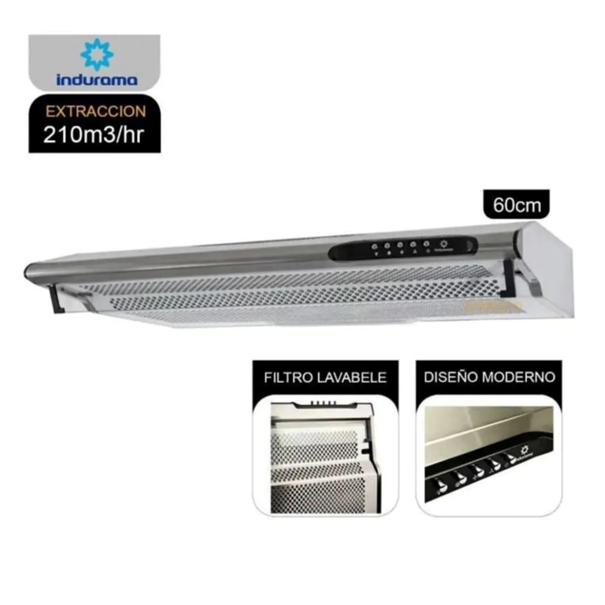 Campana extractora Indurama 60cm CEI-602CRP